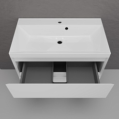 Style Line Тумба под раковину Манхэттен 80 Plus подвесная эмаль белая матовая – фотография-4